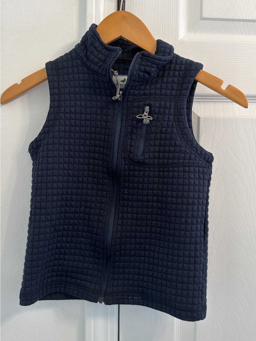 Children's Navy Quilted Fleece Vest - Properly Tied